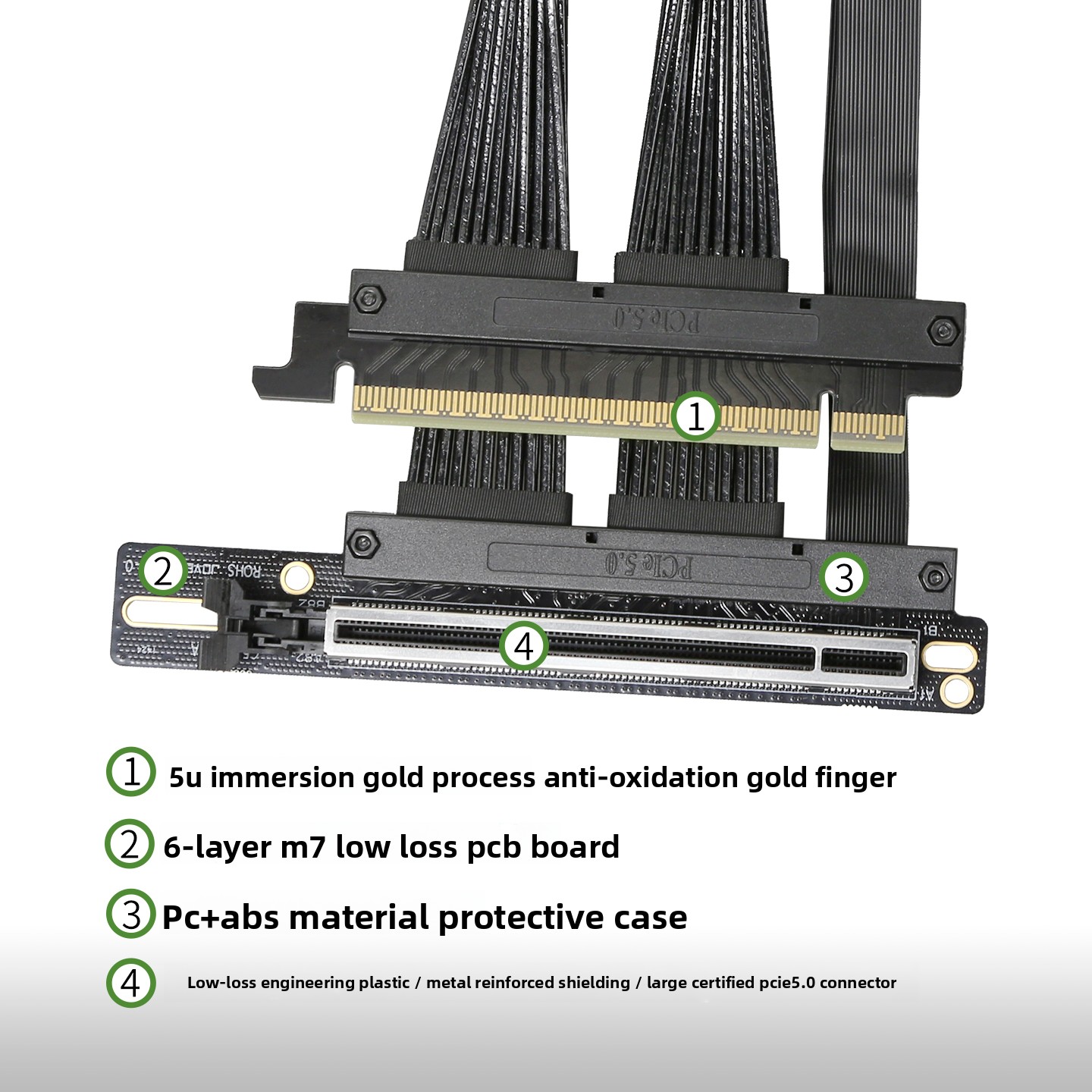 GPU Sunucusu Özel PCIE 5.0 X16 - Pcie 5.0 Gpu Riser Cable incelemesi ve fiyatı